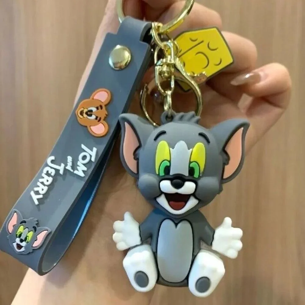 Tom and Jerry Cat Key Chain Key Ring Cartoon Character Figurine Keychain Gift